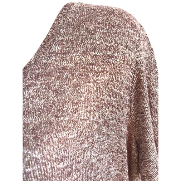 Faded Glory Pink Metallic Knit Blouse Sz 3XL (22W-24W) Womens Short Sleeve - Picture 5 of 6
